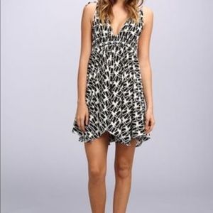 T-Bags Los Angelos Black & White Silk Dress